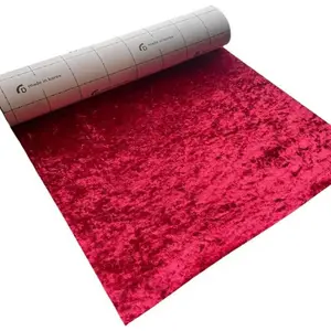 Crushed Velvet Velour Fabric Wrap - Self Adhesive Film Sticker Decal Sheet for Car Interior Furniture Upholstery Drawer DIY Elastic Stretch Peel and Stick