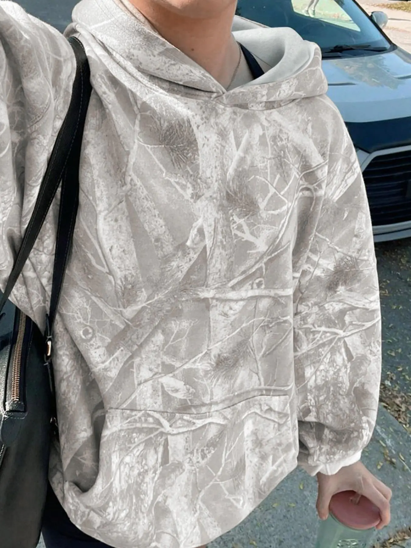 Unisex Casual Aesthetic Tree Print Long Sleeve Thin Hoodie, Sweatshirts, Tops, Loose Fit Spring & Fall Pullover, Daily Wear, Sports, School, Street Style