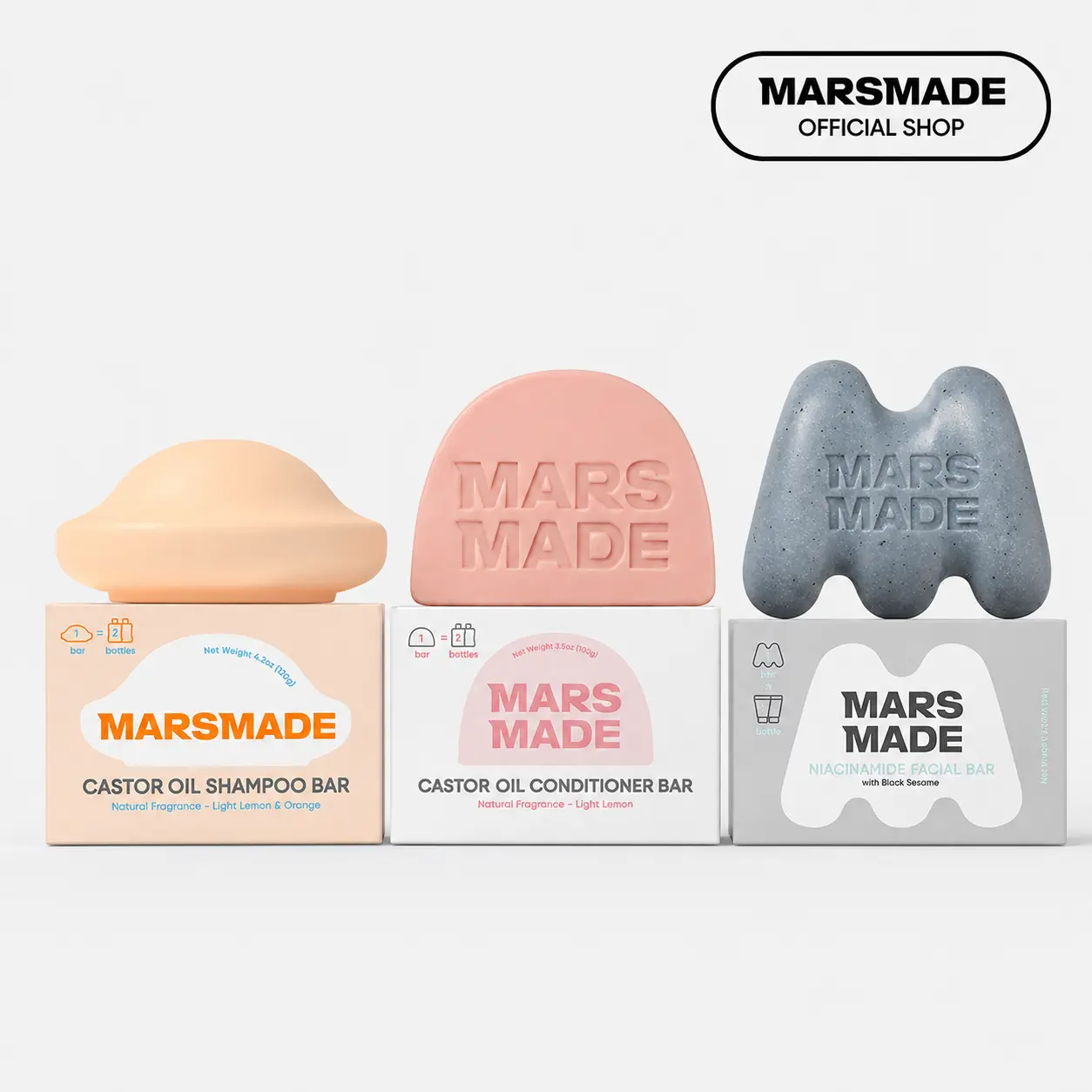 MARSMADE Full Kit - Castor Oil Bundle & Facial Bar