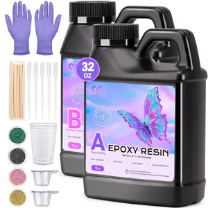 Epoxy  Kit 32 oz  Clear, Hard Upgraded 2 Part Epoxy and Hardener for Casting Coating,  Making, DIY Crafts Art Resina Epoxica para Manualidades