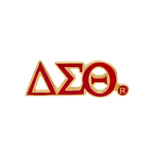 Delta Sigma Theta Greek 3 Letter Color Lapel Pin