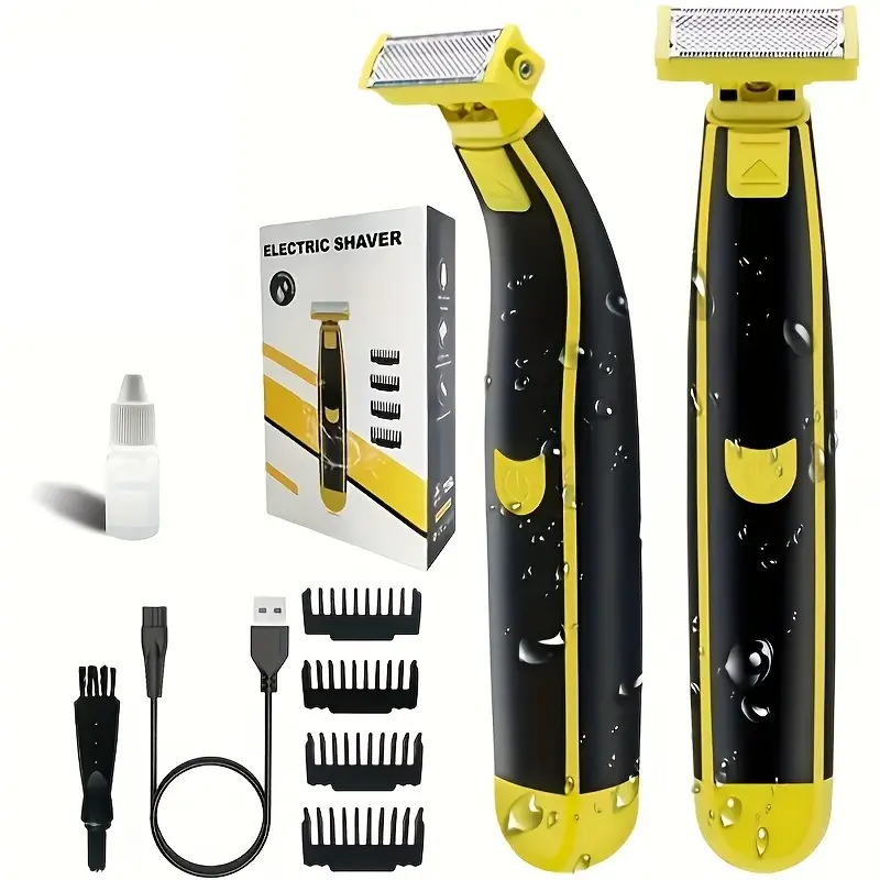 Men's Electric Shaver, Washable Head, Multifunctional Shaving Head, USB Rechargeable, Long Battery Life, Multi-Protective Blades, Beard & Body Trimmer, Cordless Waterproof Shaver Gift