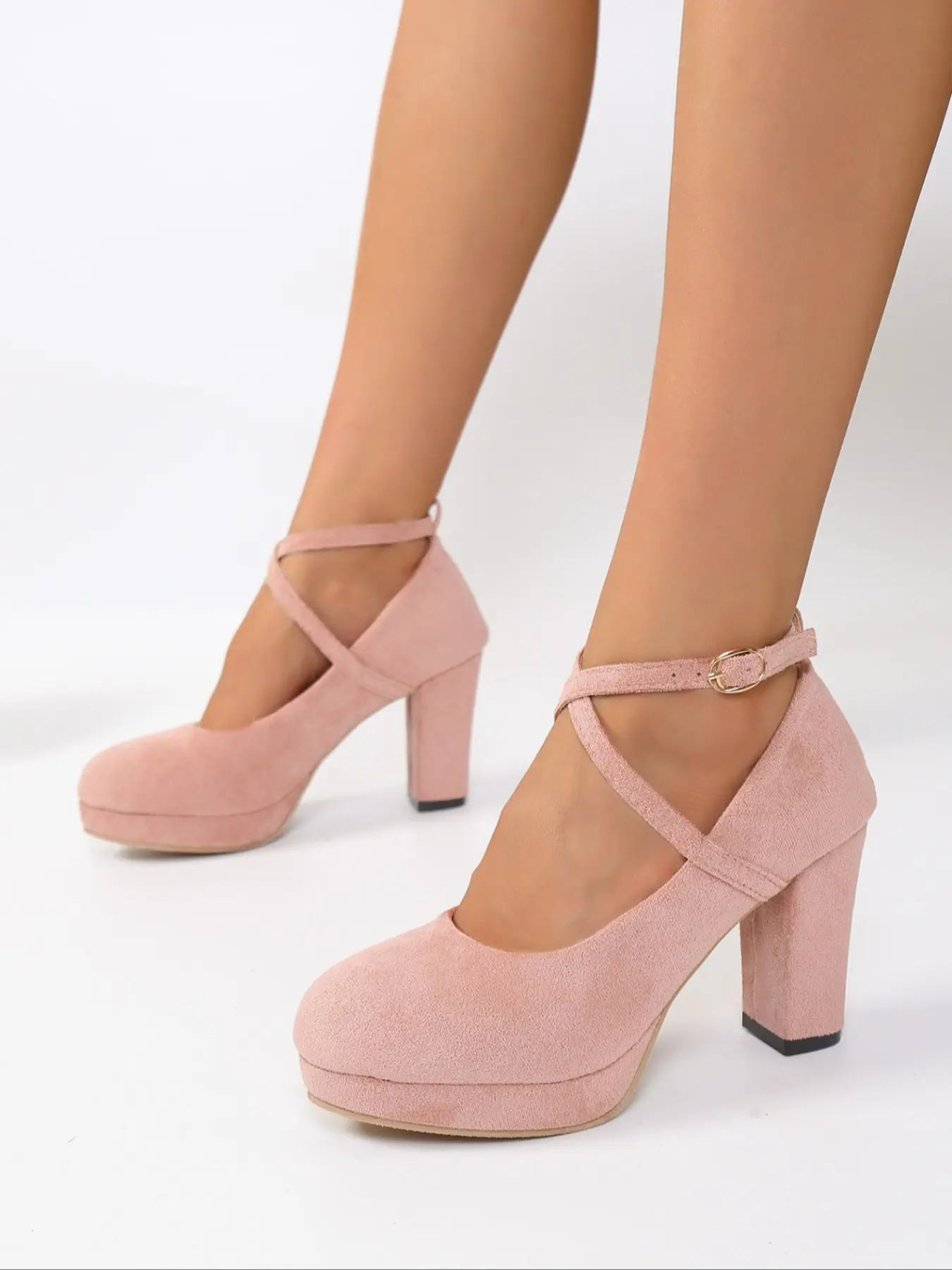 Women's New Elegant Thick Sole Classic Mary Jane High Heels, Textile Upper, Rubber Sole, Casual All Seasons Shoes, Valentine's Day Gift