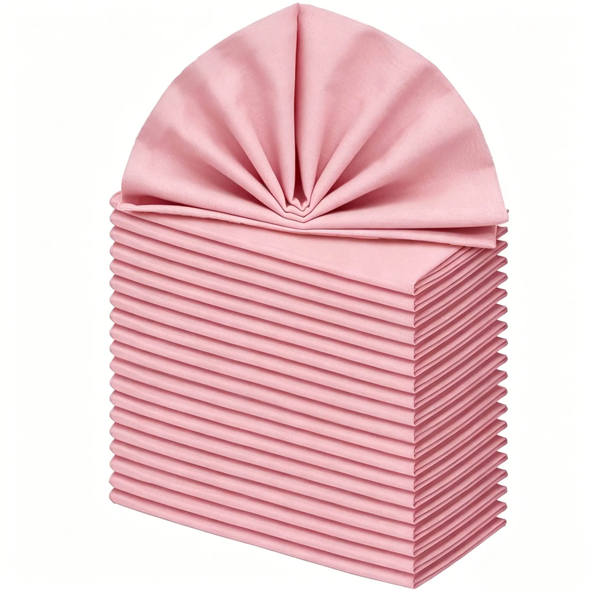 20 Pack Polyester Cloth Napkins, Pink Orange Beige, 12/14/17 Inch, Washable Sturdy Durable Reusable, Suitable for Hotel, Restaurant, Wedding, Dinner Party and Holiday Celebration, Cloth Napkins Bulk