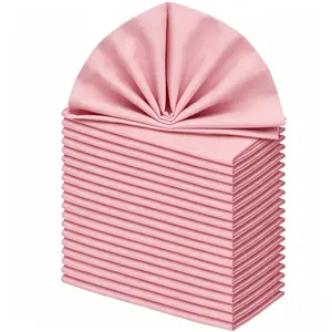 20 Pack Polyester Cloth Napkins, Pink Orange Beige, 12/14/17 Inch, Washable Durable Reusable, Suitable for Hotel, Restaurant, Wedding, Dinner Party and Holiday Celebration