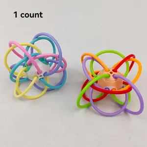 Random Color Baby Teething Manhattan Ball, Safe Colorful Baby Soothing Teether Ball, Colorful Baby Teething Toy, Newborn Teether, Infant Tactile Training Teething Toy Ball, Sensory Teether