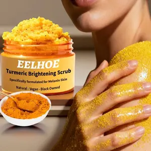 Turmeric Brightening Scrub for Hyperpigmentation and Exfoliation, Sea Salt & Vitamin E, Exfoliates Dead Skin Cells, Nourishes Skin, Moisturizing Body Scrub, Body Care