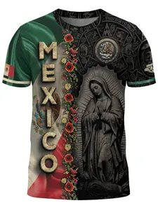 Mexico Flag Eagle Serpent Aztec Cultural Heritage Shirt, Fitted Casual All over Print Design, Long Sleeve National Pride Apparel