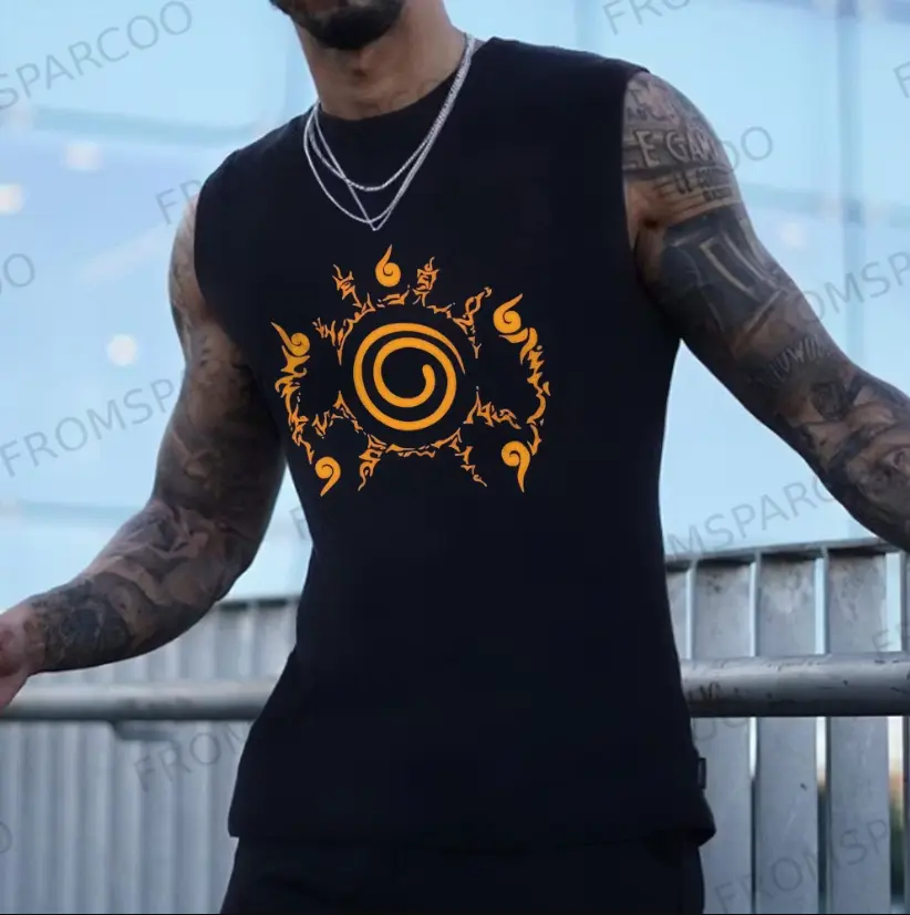 Naruto "Nine-Tails Seal" Casual anime print gym Tank Top