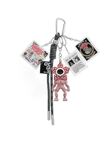 H.ebony 5Pcs Stranger 5 Keychains for Women Men, Movie Theme Keychain, Car Charms Backpack Key Key Chain Accessories Wristlet Chain