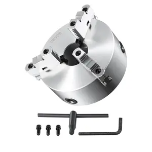 VEVOR 3-Jaw Lathe Chuck, TikTokShopBlackFriday, 8'', Self-Centering Lathe Chuck, 0.16-8 in/4-200 mm Clamping Range with T-key Fixing Screws Hexagon Wrench, for Lathe 3D Printer Machining Center Milling Drilling Machine