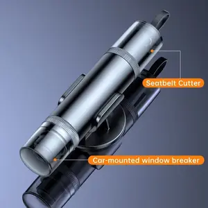 Emergency Safety Hammer Car Window Breaker with Seatbelt Cutter, Portable Car Home Escape Tool, Includes Test Glass