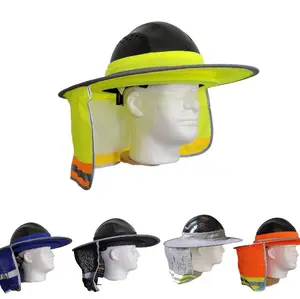 Construction Hat Sun Protección Visors, Mesh Back, High Visibility, 100% Polyester, Breathable