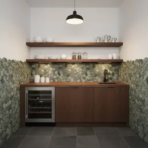 Flat Green 12" x 12" Interlock Pebble Tile