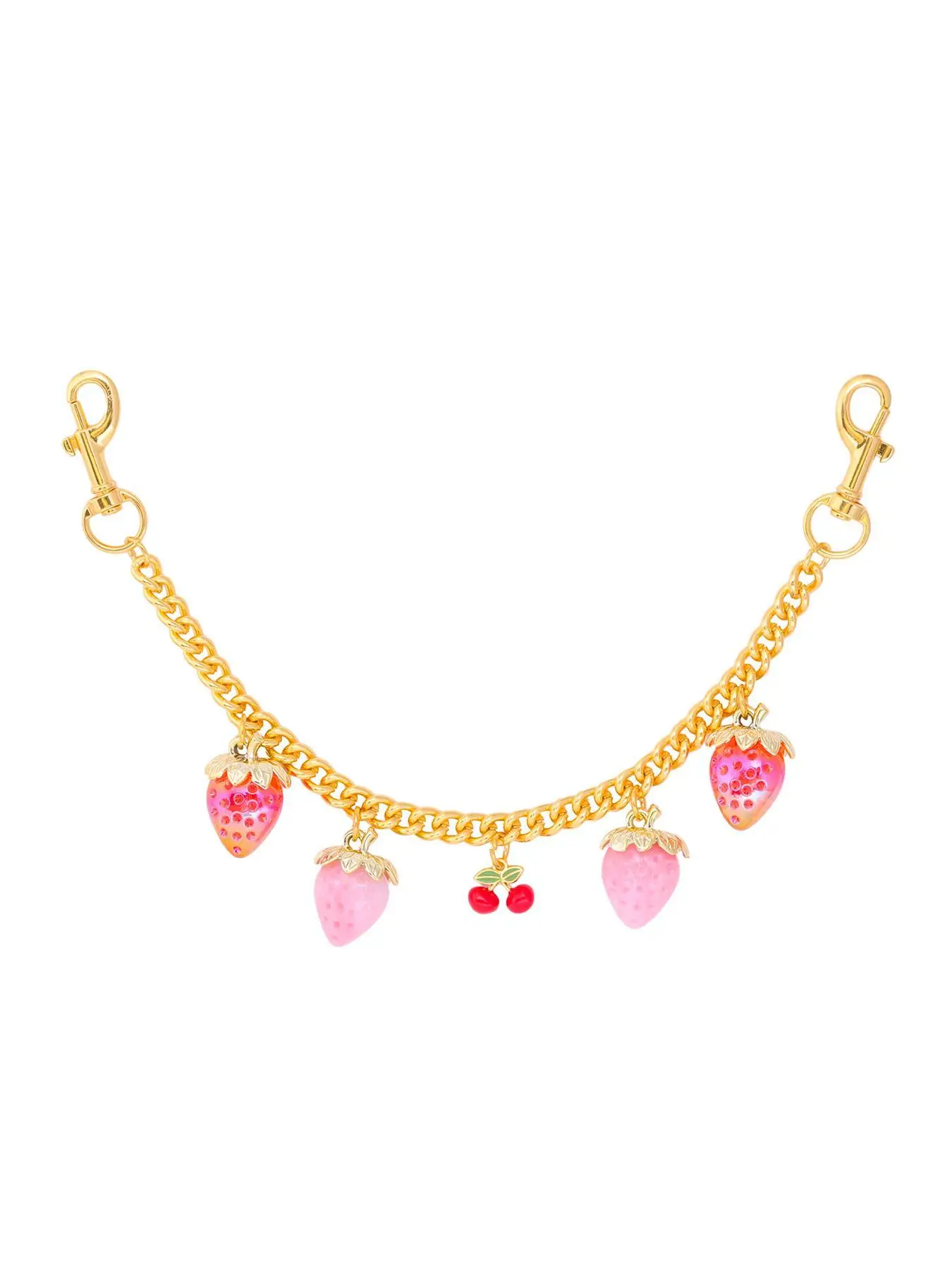 Cute Strawberry & Cherry Design Fruit Keychain, Cute Charms Keychain, Fashionable Novelty Keychain Pendant for Women & Girls, Trendy All-match Keychain for Birthday Gift, Cute Keychains for Car Keys