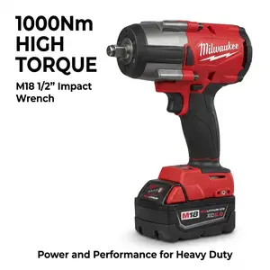 Milwaukee M18 FMTIWF12 18V Impact Wrench 1/2 Inch Drive for Automotive and Industrial Use 1000Nm