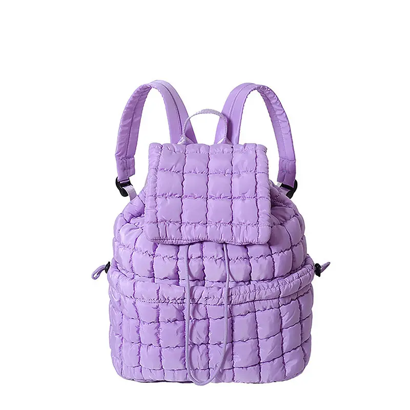 Iris Puff Minimalist Backpack - Adjustable Straps, Inclusive Straps, Soft Quilted Design for Daily Use & Travel