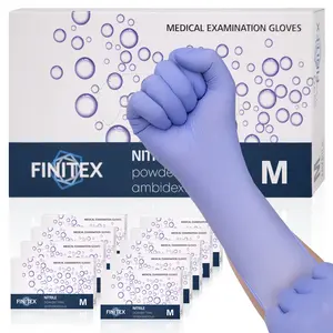FINITEX Iced Blue Nitrile Gloves, Disposable Household Cleaning Washing Cook Kitchen Nail Hand Care Home Work Gloves, Durable Multi-Purpose Daily Use Cleaning Gloves, Spring Valentine Holiday Love Gifts