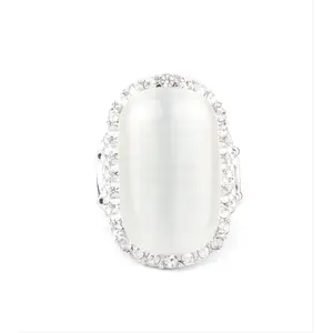 "Fancy Feline" White Cat's Eye Ring