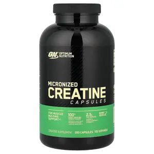 Optimum Nutrition Micronized Creatine Capsules, 200 Capsules (1.25 g per Capsule )