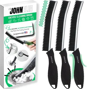3Pcs Hard Bristle Crevice Cleaning Brushes for Household use - Multifunctional Crevice Cleaning Tools for Housekeeping & Bathroom Cleaning Tools - Small Cleaning Brushes for Tight Spaces