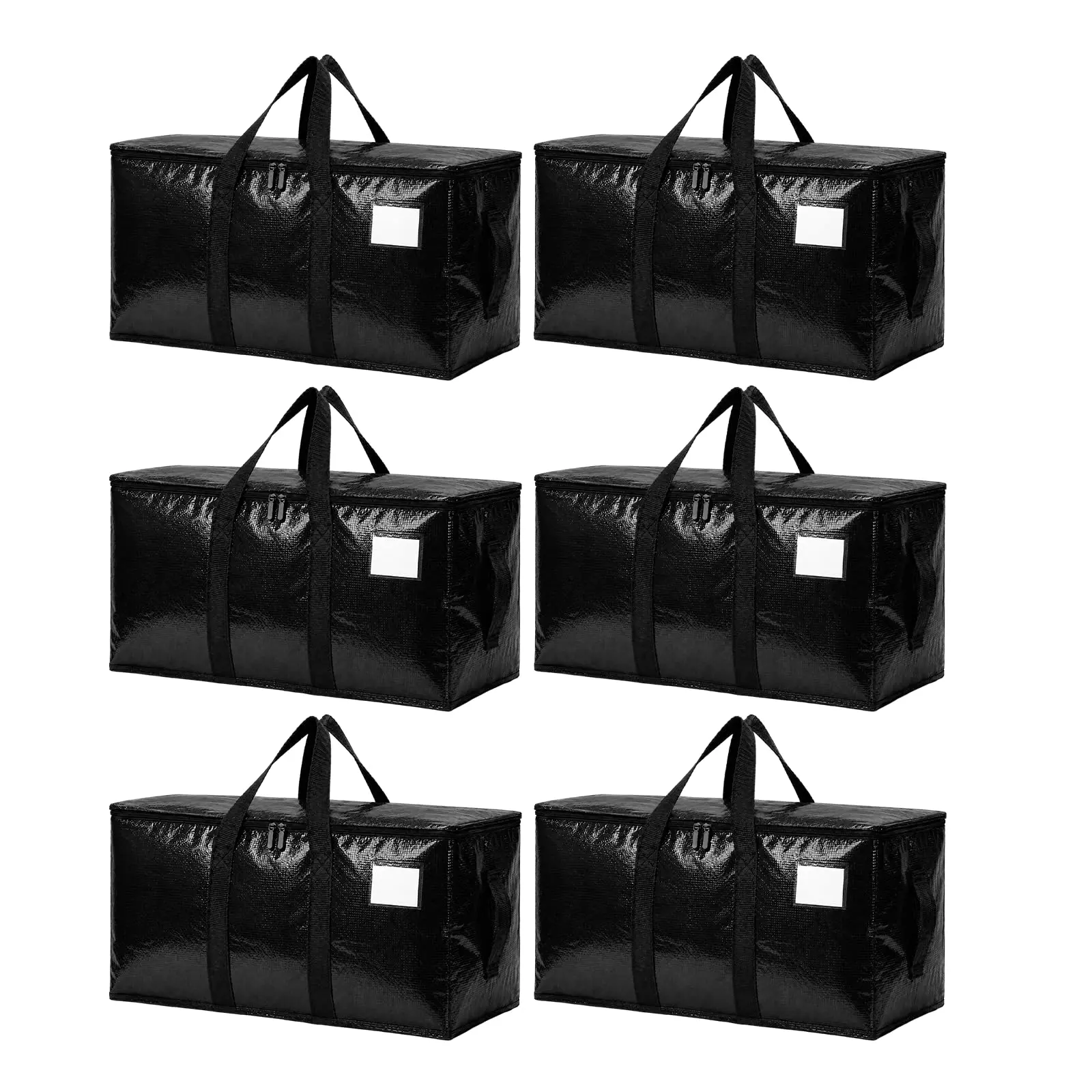 Extra Large Moving Bags with Zippers & Carry Handles, Heavy Duty Reusable Storage Totes with Label Pockets, Foldable Packing Bags for Clothes, Bedding, College Dorm, Home Storage & Moving Supplies