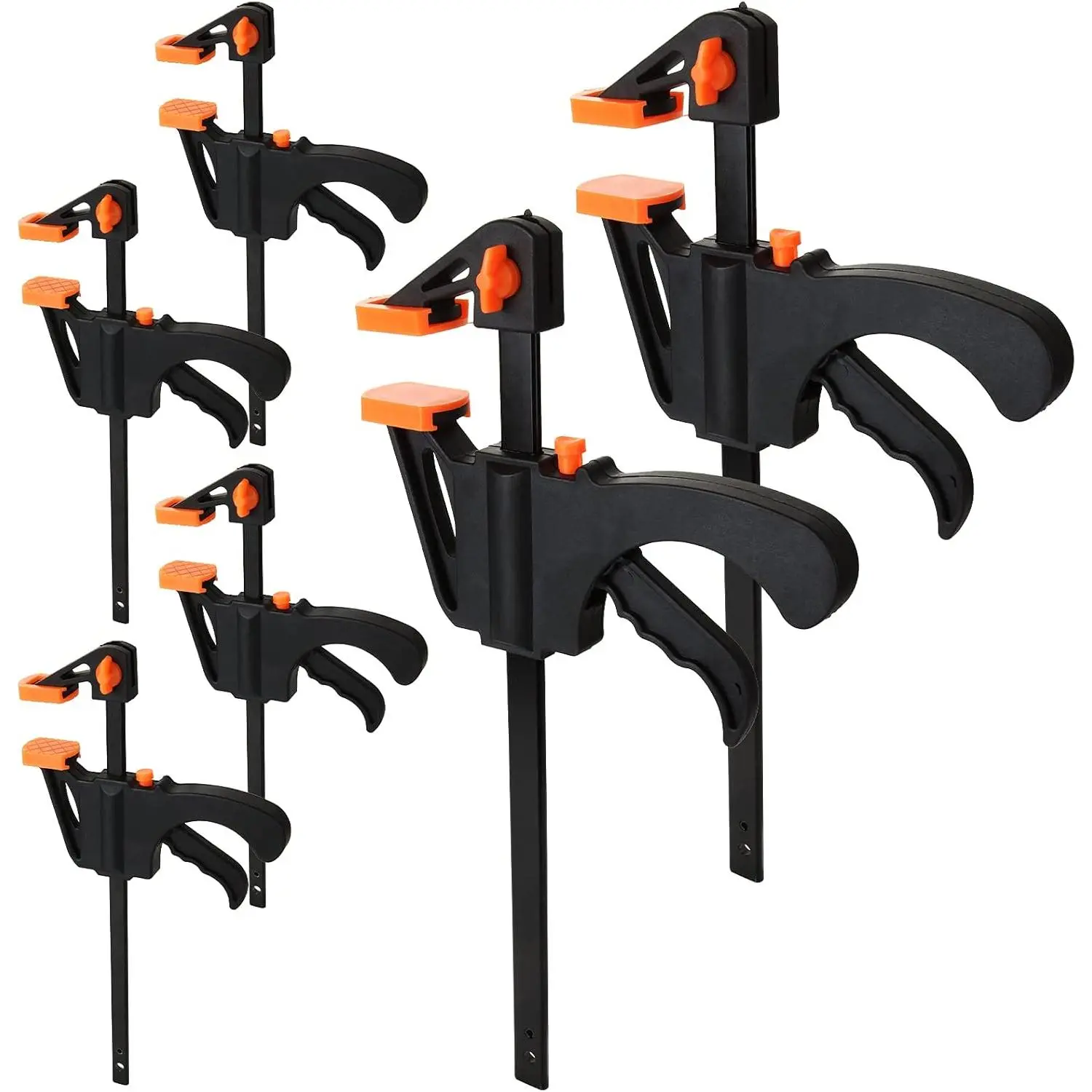 4 Inch & 8 Inch Bar Clamps, 8 Pack Quick Grip Clamps for Woodworking, Trigger Clamp One Handed Ratchet Clamp, Small Bar Clamp for Craft