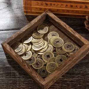 Random 5 Pieces Five Emperor Coins Metal Crafts, Chinese Feng Shui Lucky Dragon Coin, Copper Decorations, Decorative Ornament, Safe and Wealthy Gift, Home Decor Ornaments, Decoration Items
