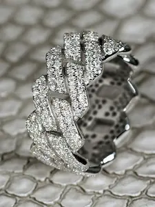 Elegant Rhinestone Decorated Ring, Exquisite Trendy Ring, Fashionable Jewelry for Women As Engagement & Wedding Party Decor