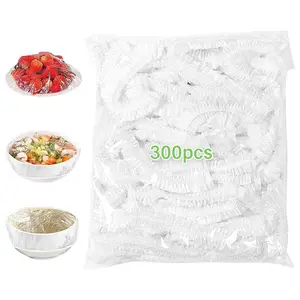 300PCS Disposable Stretch Bowl Covers - Elastic Plastic Food Storage Lids for Bowls, Plates & Containers, Flexible Kitchen Covers for Leftovers, Meal Prep & Fresh Food Storage