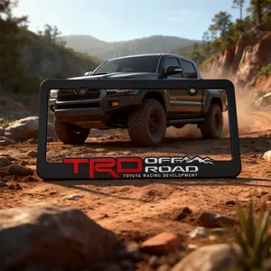 2-Pack Off-Road Bracket License Plate Frames – Sport Black Heavy-Duty Cover for Toyota Tacoma, Tundra, 4Runner, RAV4 & Highlander| Aggressive Racing-Style Design Matte Finish, OEM+ Upgrade for Daily Drivers & Off-Road Enthusiasts