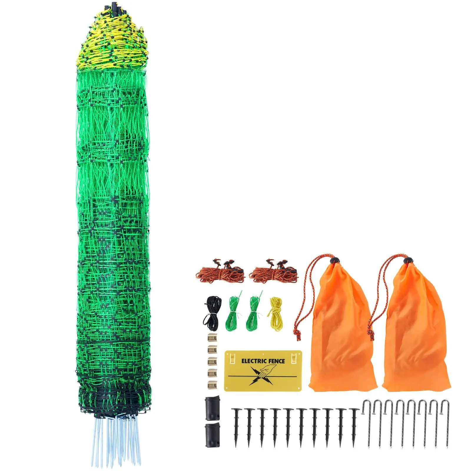 【Summerfinds】VEVOR Electric Fence Netting, PE Net Fencing Kit with Posts & Double-Spiked Stakes, Utility Portable Mesh for Chickens, Ducks, Geese, Rabbits, Used in Backyards, Farms, and Ranches