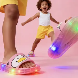 LED Light Up Slippers - Heel Activated Glow, Auto Color Changing & Flashing Mode Footwear pink house shoes