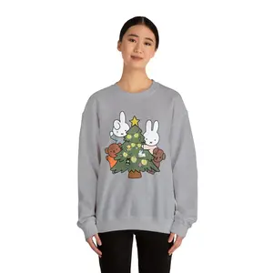 Miffy Christmas Tree Crewneck Jumper Miffy Jumper Miffy and Friends Cute Christmas Sweater Vintage Miffy and Friends Christmas Sweatshirt Fabric Fit