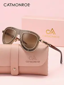 CATMONROE Light Luxury Punk PC Material Square Frame Sunglasses, Unisex, Suitable For Outdoor Driving, Cycling, Fishing, Sun Protection, Photography, And Fashion Accessories For Music Festivals