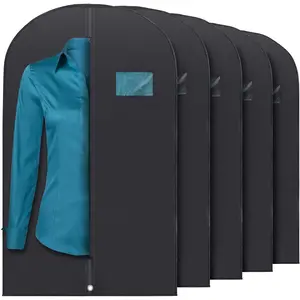 40" Black Garment Bags Suit Bag for Travel & Clothing Storage of Dresses, Shirts,  Coats, Jackets & Dance Costumes - Hanging Suit Cover for Men & Women Closet Storage Garment Protector