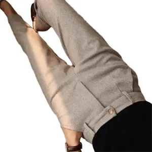 Men's Tailored Beige Trousers Classic Fit Soft Premium Blend Fabric for Office Business Casual Wear Versatile Styling Machine Washable Brown Plain Menswear Formal casual comfy loose fitting trouser loose sport pant men Outdoor Stylish