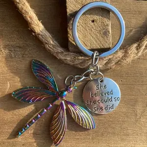 Quenched Colorful Dragonfly Keychain for  Enthusiasts