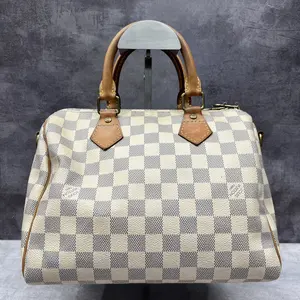 Pre-owned Louis Vuitton leather Tote Bags Damier Azur Speedy Bandouliere 25 JV00205
