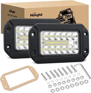 Nilight 2PCS 6-Inch LED Flush Mount Light Pods - 39W Power Output Spot & Flood Combo, Off-Road Compatible Driving Fog Backup Lights for 4x4 Trucks & SUVs