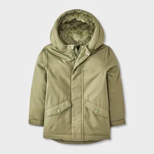 Toddler Boys' Cozy Lined Playground Parka Jacket - Cat & Jack Olive Green 12M