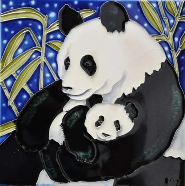 Continental Art Center BD-0417 8 x 8 in. P&A Mother & Baby Ceramic Art Tile