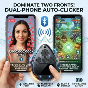 Bluetooth Wireless Auto Clicker, Rechargeable Smart Tapper for iPhone Android, TikTok Live Stream Auto Liker Tool