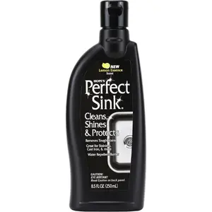 HOPE’S Perfect Sink Cleaner and Polish | Cleans, Shines and Protects, for Stainless Steel, Cast Iron, and Composite Surfaces, Water-Repellent, Lemon Scent, 8.5 Ounces
