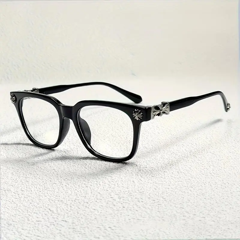 Vintage Trend Glasses Frames for Male & Female Fashion Enthusiasts, 2025 Top Trending Formal Fashion Accessory, Compact Geometric Double Beam Eyewear with Decorative Accents, Lightweight Comfortable Fit, Top Trending Fashion Accessory For 2025, Compact Fa