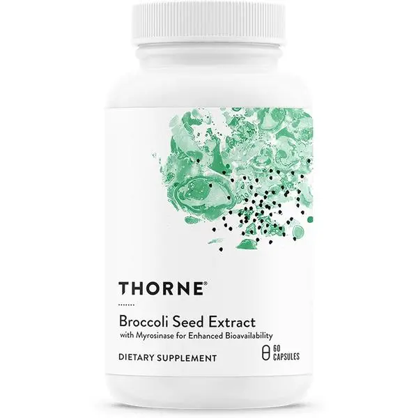 THORNE - Broccoli Seed Extract - Supports Liver Detox & Provides Antioxidant Support* - Sulforaphane Glucosinolate (SGS), Vitamin C & Mustard Powder Supplement - Third-Party Certified - 60 Capsules