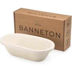 Small Oval 500g Banneton Bread Proofing Basket Pressed  Pulp Brotform - Plane Non-Stick Batard Sourdough Banneton Basket,  .