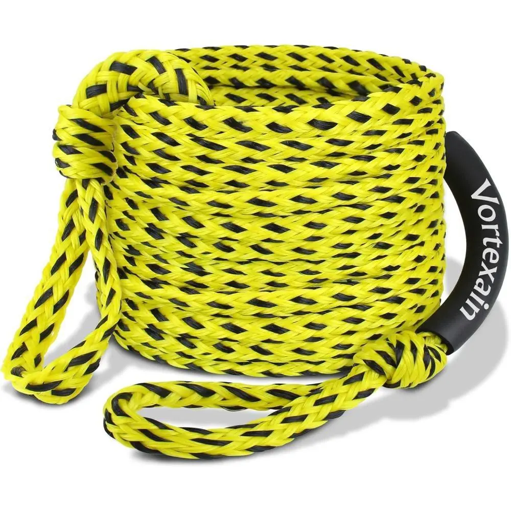 Boat Tow Rope, 60 ft Floating 16-Strand Line for 1-3 Rider Towable Tubes and Kneeboarding, 2600 lbs Breaking Strength, High Visibility, UV-Resistant, 60 Feet