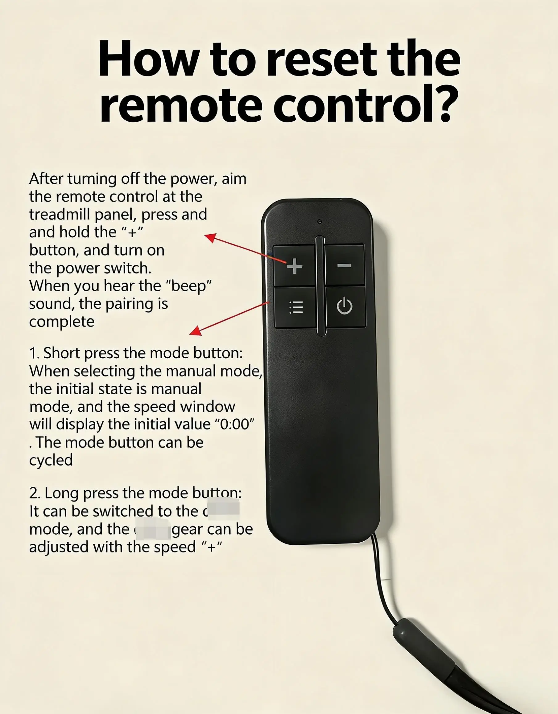 Treadmill Remote Control 101CW Series Universal