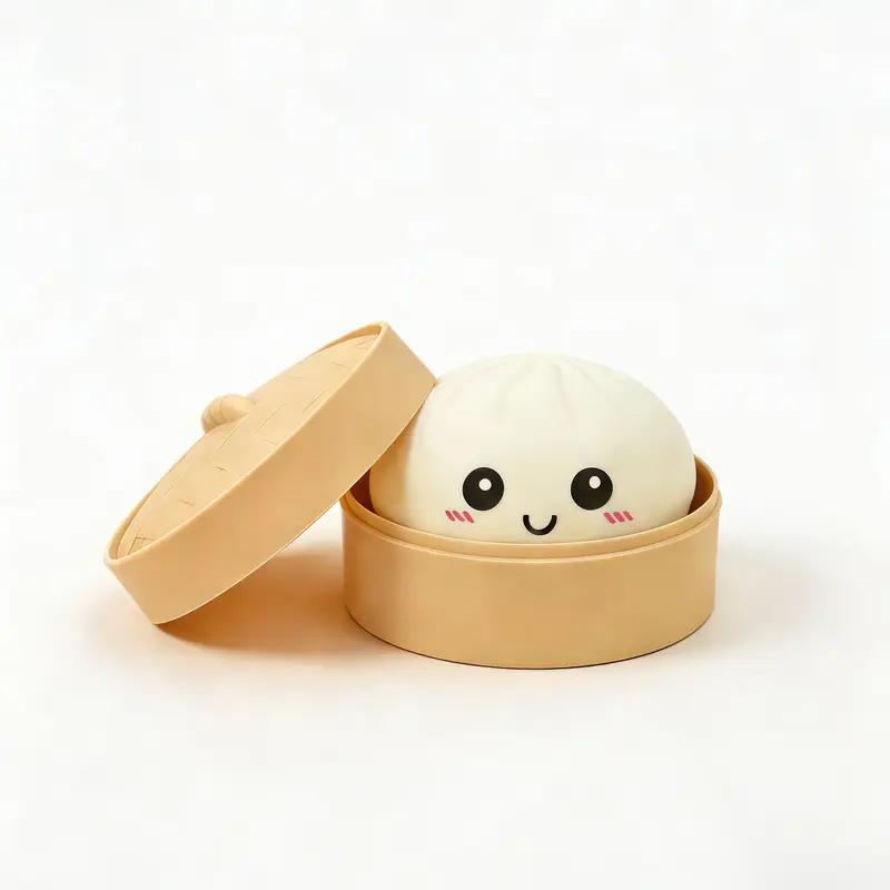 Smiling face emoji Big Dumpling Squishy - Mystery Bun Fidget Toy, Soft TPR Material, Stress Relief, Unboxing Surprise,Random Style.suitable for exchange gifts,Valentine's Day and Easter and Mother's Day gifts